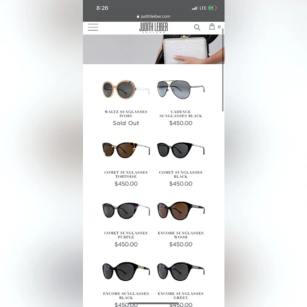 JL Judith Leiber Crystal Embellished Sunglasses